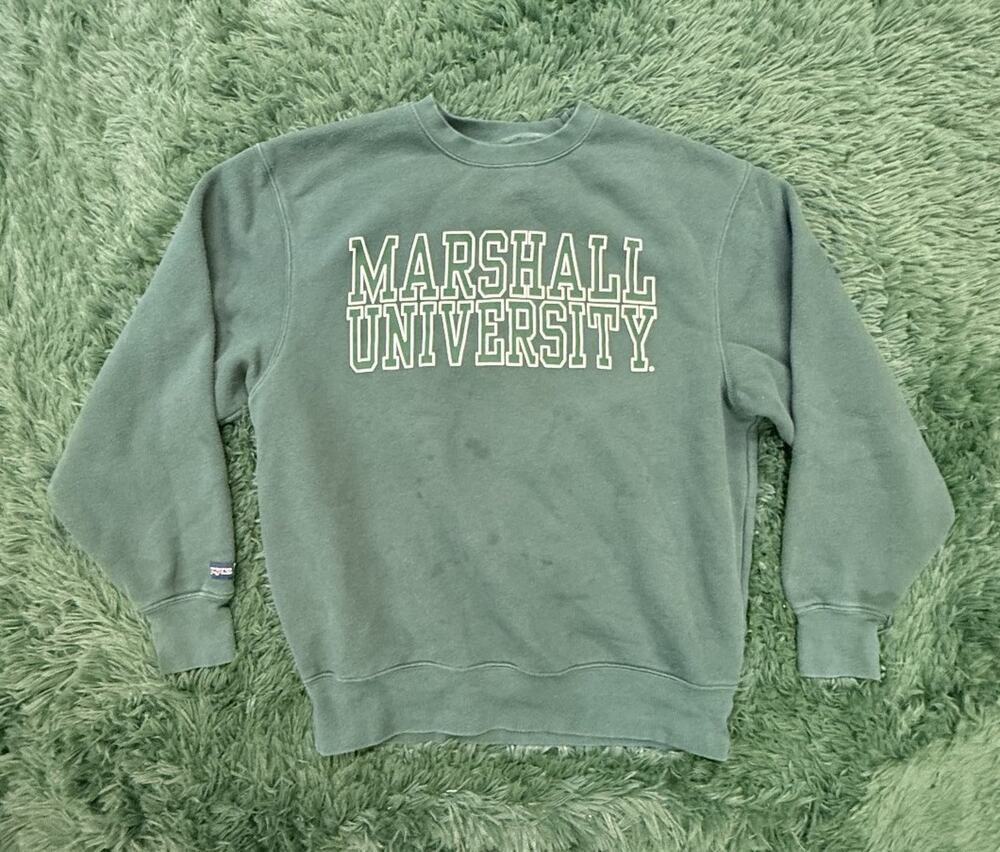 JanSport Marshall University Sweatshirt Men's M Green Crewneck Pullover College